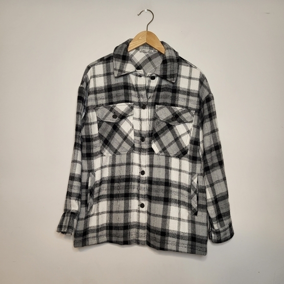 Dex Plaid Button Front Shacket Size S - Picture 1 of 6